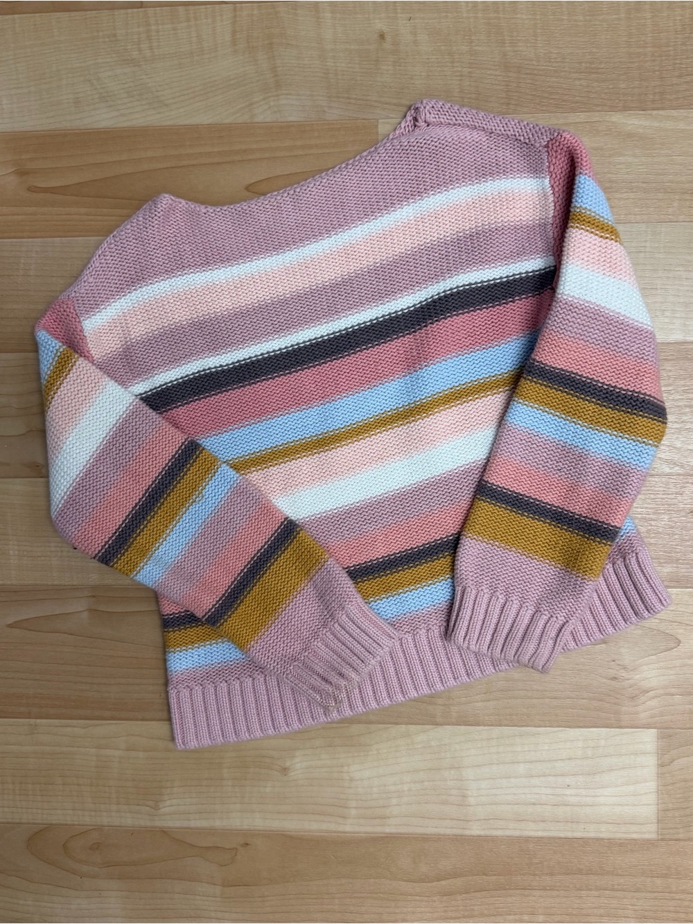 OshKosh B'gosh Pink Multicolor Striped Crewneck Sweater